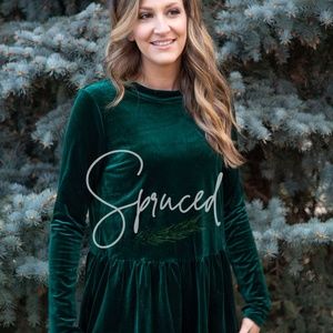 Velvet Long Sleeve Baby Doll Top